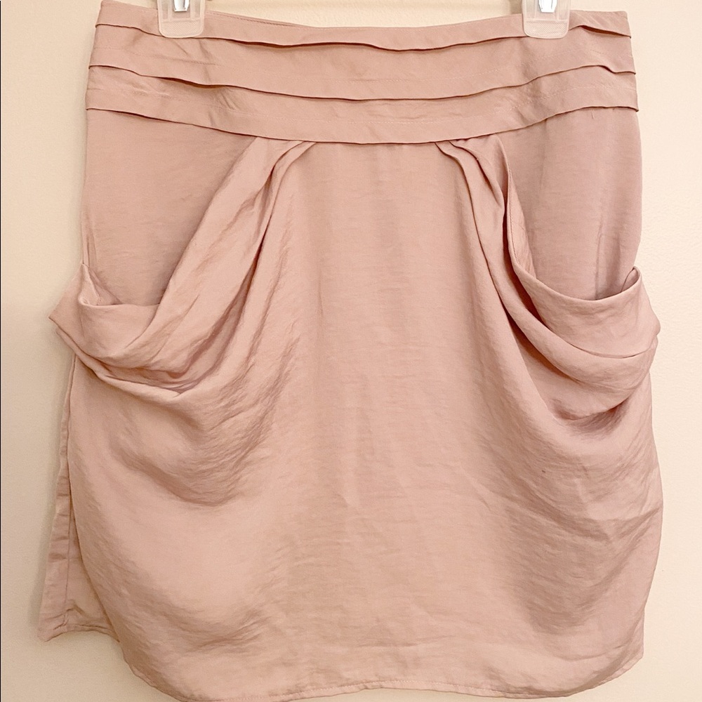 Champagne Pink Dress Skirt with Pockets